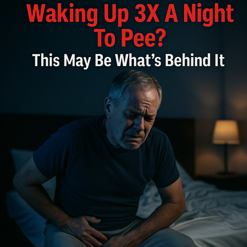 A man struggling with urgency at night